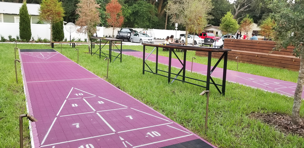 Shuffleboard is one interactive feature that's sure to make NMM a regular community hangout in Seminole Heights.