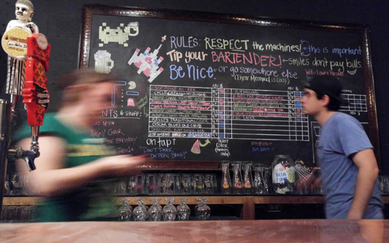 Lowry Parcade's tap list highlighted Angry Chair, Funky Buddha and more.
