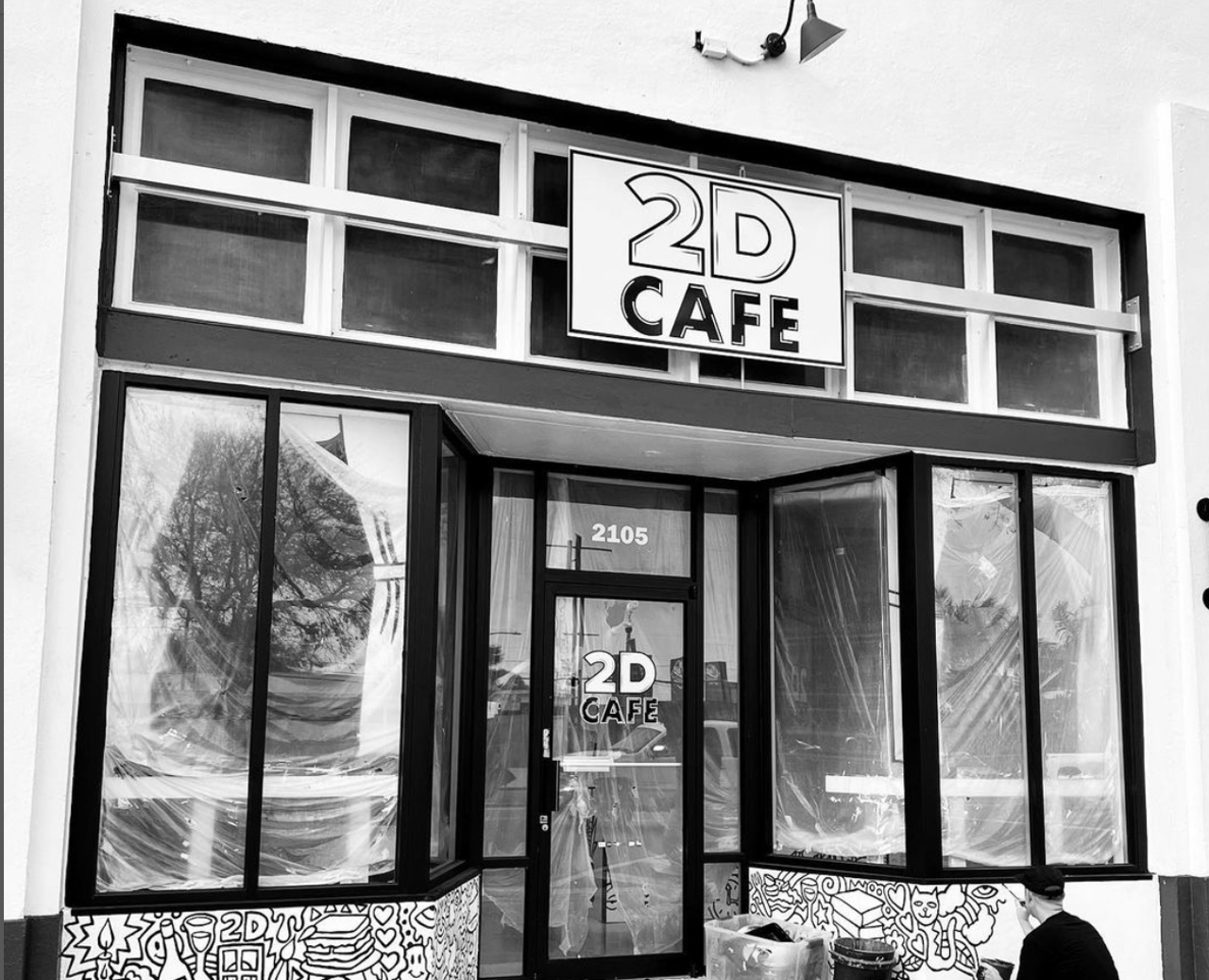 2D Cafe  
2105 Central Ave.
As one of many new spots to open this year in St. Pete’s Grand Central District, 2D Cafe is the only one where its patrons are invited to “be the art.” Inspired by similar concepts in Japan and Europe, 2D Cafe is an immersive experience which surrounds customers in a black and white, two-dimensional cartoon environment—its only pops of color coming from the European-style pastries and dishes, coffees, teas and patrons.
Photo via @the2dcafe/Instagram