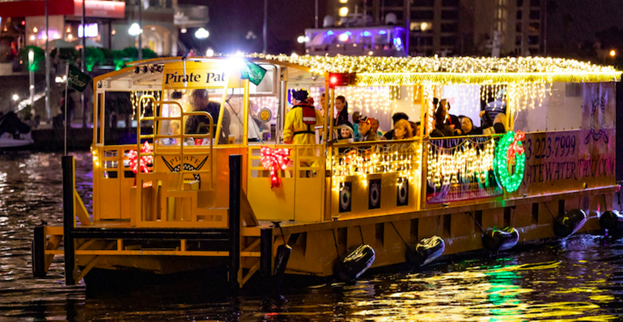 River of Lights Holiday Cruises
333 S Franklin St, Tampa
Select dates in November and December, check website for details
Captain Jack II will be operating at 50% capacity for this year&#146;s water taxi tour of Holiday lights. Take in the sights of Downtown Tampa&#146;s seasonal decorations and lights and get a visit from a jolly pirate elf. There will of course be sing-a-longs, snow flurries and letters to write to Santa. Tickets start at $25 for adults and $20 for children.
Photo via Pirate Water Taxi/Facebook