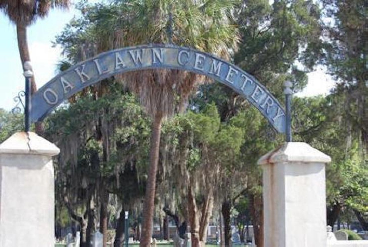 Oaklawn Cemetery
606 E Harrison St, Tampa, FL 
Known as downtown Tampa&#146;s oldest public burial ground, the Oaklawn Cemetery was founded in 1850 and is home to a variety of haunted spirits. One of the most notable men in that graveyard is Charles Owen who was hanged in 1882, for attempting to rape the daughter of a wealthy Tampa family. Some residents say that at night you can see his body dangling from a tree.
Photo via tampagov.net