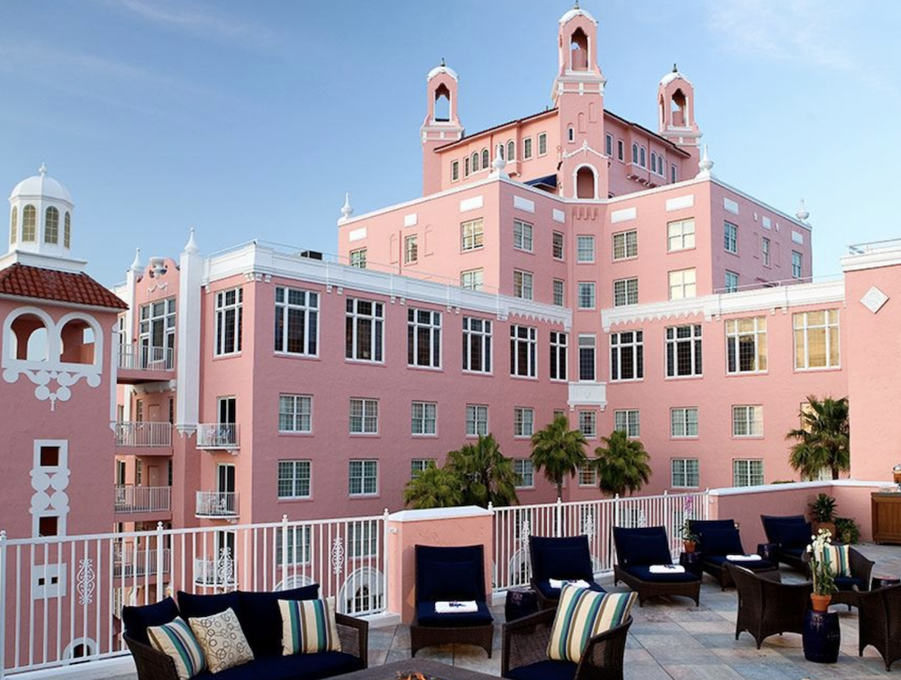 Get a day pass at the Don CeSar
3400 Gulf Blvd, St Pete Beach, 844-388-1501
The pink palace awaits you and future tourists with a luxury private beach experience. A $75 day pass gives access to poolside cocktails at a swim up bar and white sand to dip your toes in. Throw down a little more for a white sand cabana and server.
Photo via Google Maps