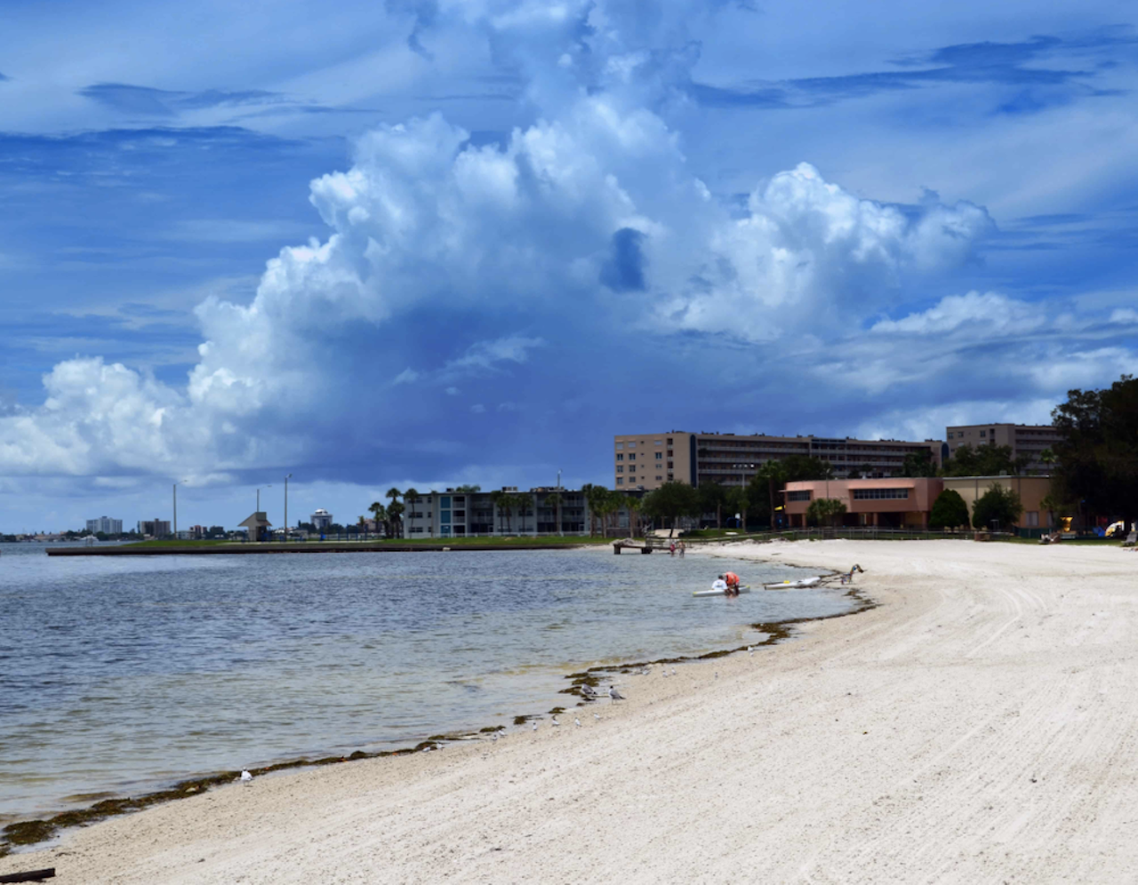 Do a beach day at Gulfport’s severely underrated beach, and then grab lunch on Shore Blvd.
5730 Shore Blvd., Gulfport, 727-893-1068
With easy parking and nearby facilities, Gulfport Beach Recreation Area is arguably one of the best beaches for families. Best of all, you can practically park right next to the beach. Plus, take your sandy toes a few blocks down to O’Maddy’s for a quick bite.
Photo via MyGulfport website