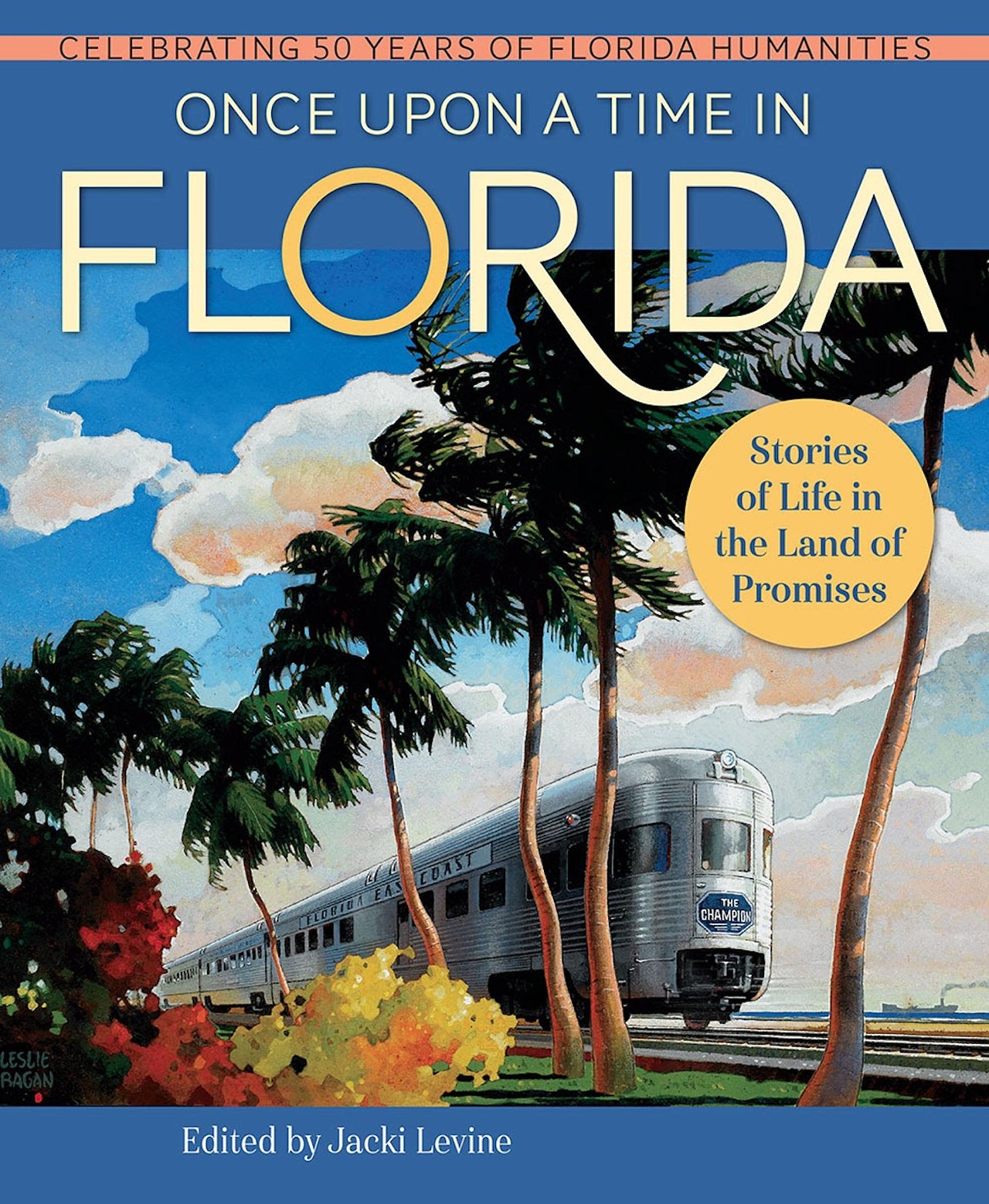 ‘Once Upon a Time in Florida: Stories of Life in the Land of Promises’ Edited by Jacki Levine
This anthology features 50 stories drawn from the archives of Florida Humanities’ Forum magazine (stylized “FORUM”). Authors include scholars, journalists and other literary movers and shakers, including Gary R. Mormino, Eric Deggans, Dalia Colon, Lauren Groff, Craig Pittman, Edna Buchanan, J. Michael Francis and more. As a celebration of Florida Humanities' 50th year, the collection includes myth busters, deep dives into the state’s history and lore and narrative journalistic pieces about the space race and Walt Disney World in Florida. The hardcover tome is also as pretty as it is informative, with artwork and 150 photos—including this one below showing early Miami real estate developer Carl Fisher in 1927 marketing his Miami Beach golf course, using Rosie the Elephant as a caddy. (Florida Humanities)Photo via Florida Humanities