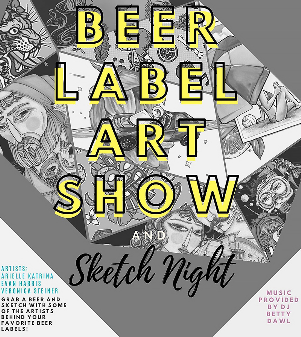 Beer Label Art Show at Independent Bar and Caf&eacute; in TampaBeer label artists Arielle Katrina, Evan Harris, and Veronica Steiner will be there. Come sketch with them.Fri., Mar. 1, 7-10 p.m.
Photo via the Facebook event page
