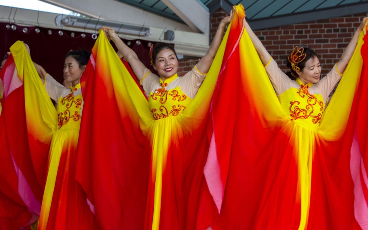 Dancers at Water Works Park's Lunar New Year celebration, hosted by the Suncoast Association of Chinese Americans