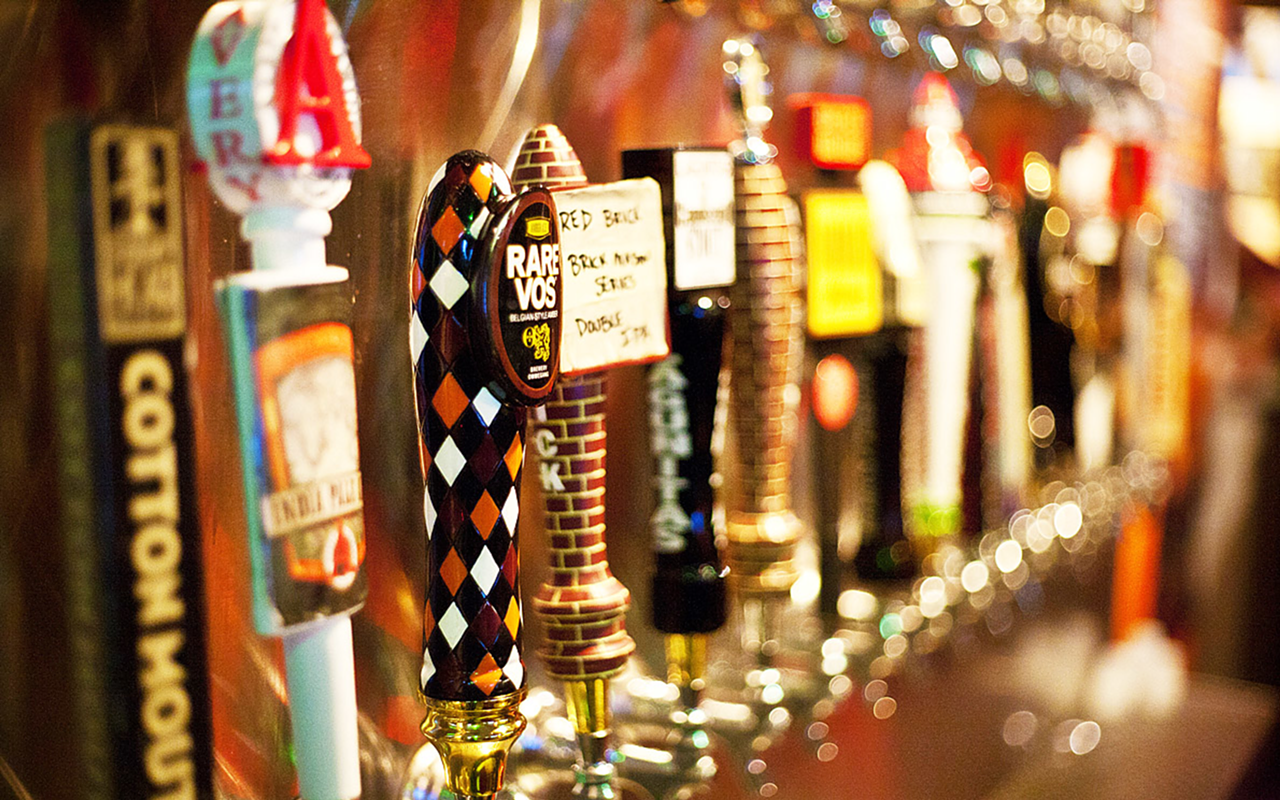 ON TAP: A few of the many selections at The Ale & The Witch in St. Petersburg.