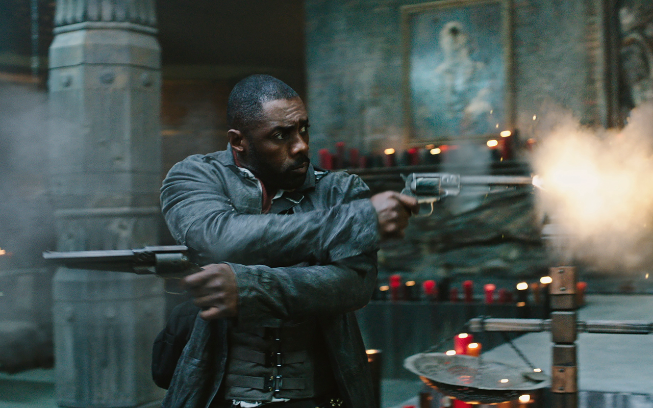 Idris Elba points and shoots in Nikolaj Arcel's The Dark Tower