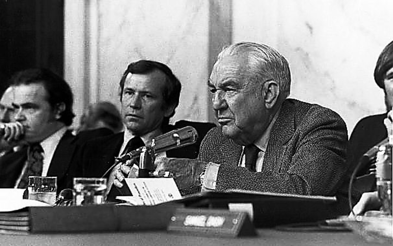 PARTNERS IN CRISIS: Sens. Baker (left) and Ervin worked together on the Watergate committee.