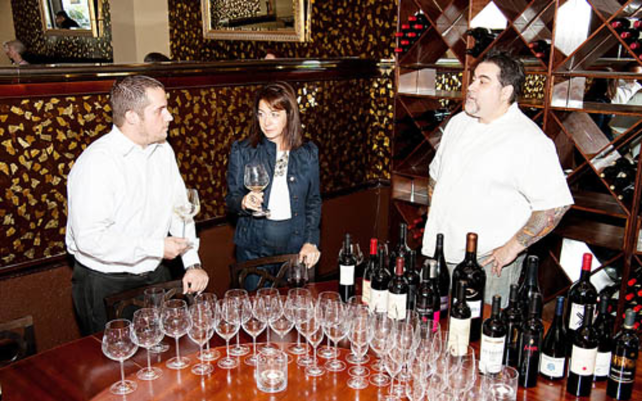 TASTING TOGETHER: Mise en Place chef and co-owner Marty Blitz (right) with co-owner Maryann Ferenc and GM Dave Madera.