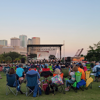 The Florida Orchestra plays Julian B. Lane Waterfront Park in Tampa, Florida on May 8, 2022.