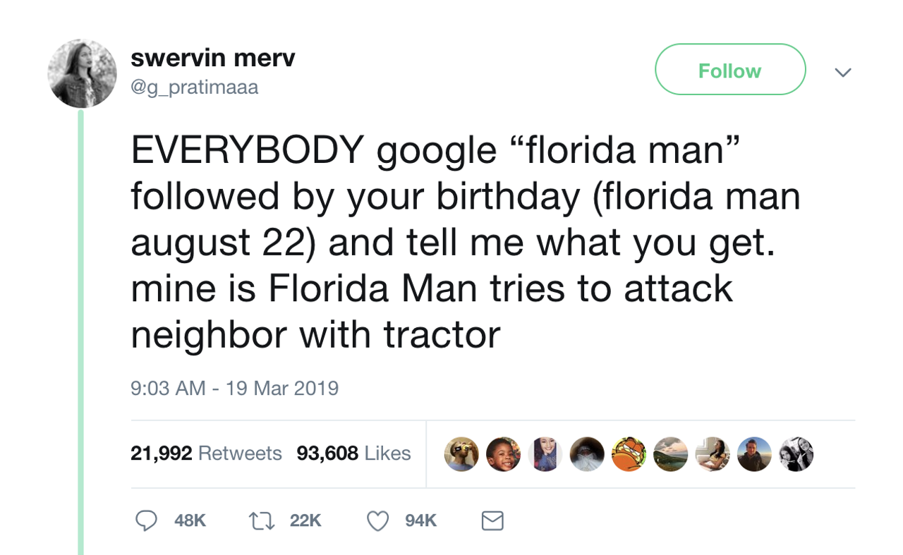 The most ridiculous tweets from the viral 'Florida Man Birthday Challenge'
