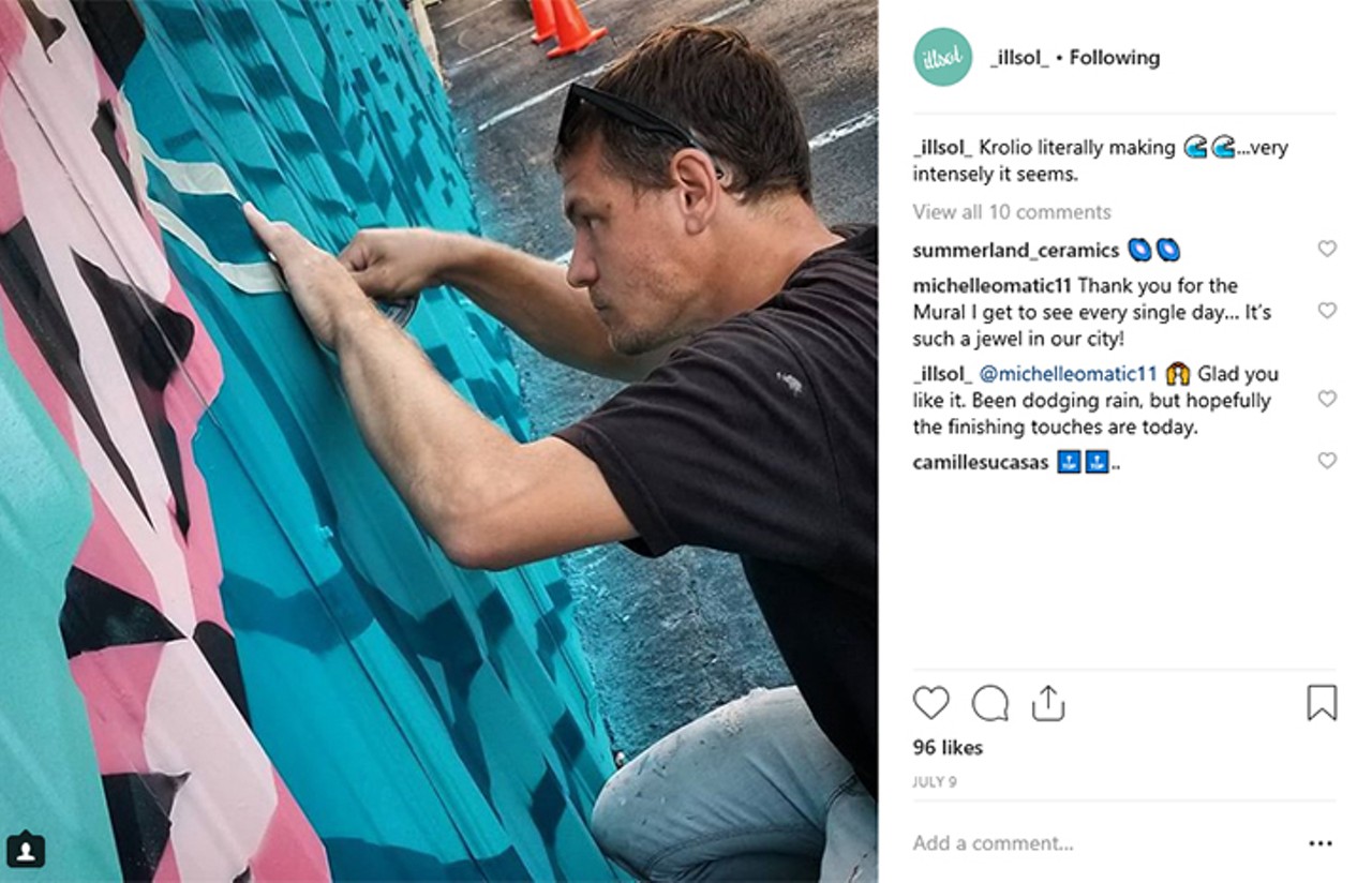 illsol (@_illsol_)
Tampa muralists Michelle Sawyer and Tony Krol, a.k.a. Illsol, are the folks responsible for many of those cool murals you've been seeing around Tampa. Follow their page and find out what wall they're painting next.
Photo via illsol