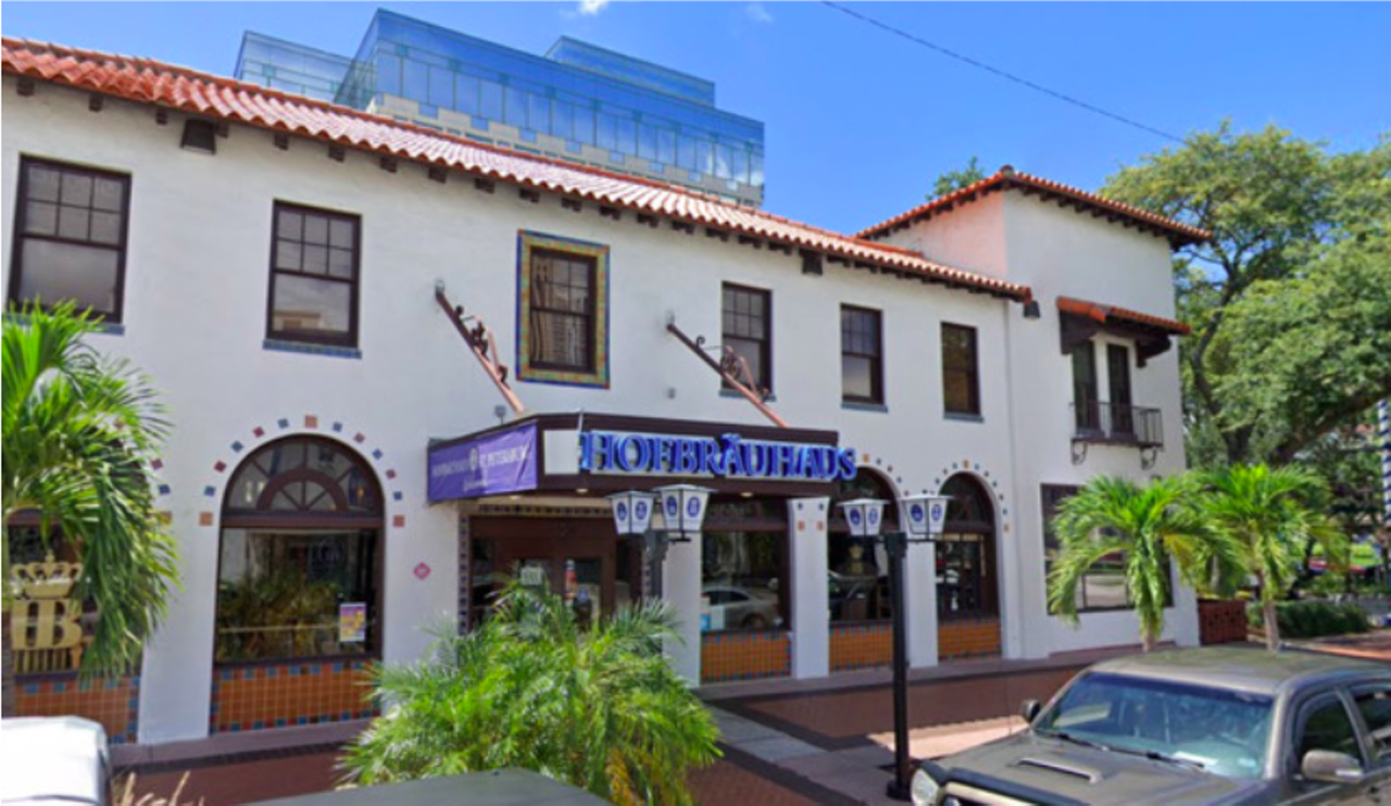 Hofbräuhaus  
123 Fourth St. S., St. Petersburg
An iconic spot for German-inspired atmosphere and eats, St. Pete's Hofbr&auml;uhaus closed down in early March 2020 after serving the St. Pete community since 2015. The bar was facing an eviction lawsuit over late rent since October. 
Photo via Google Maps