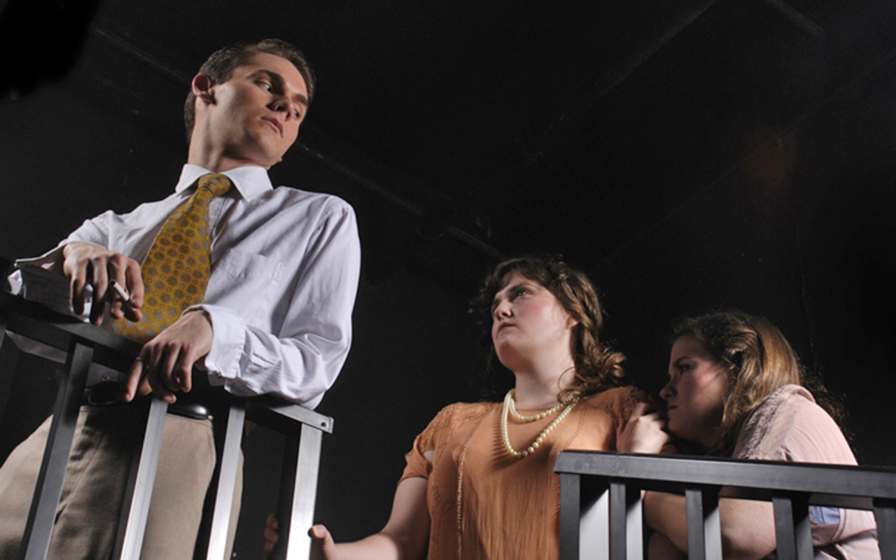 Nick Horan, Vanessa Nolan and Raechel Nolan in a scene from The Glass Menagerie.