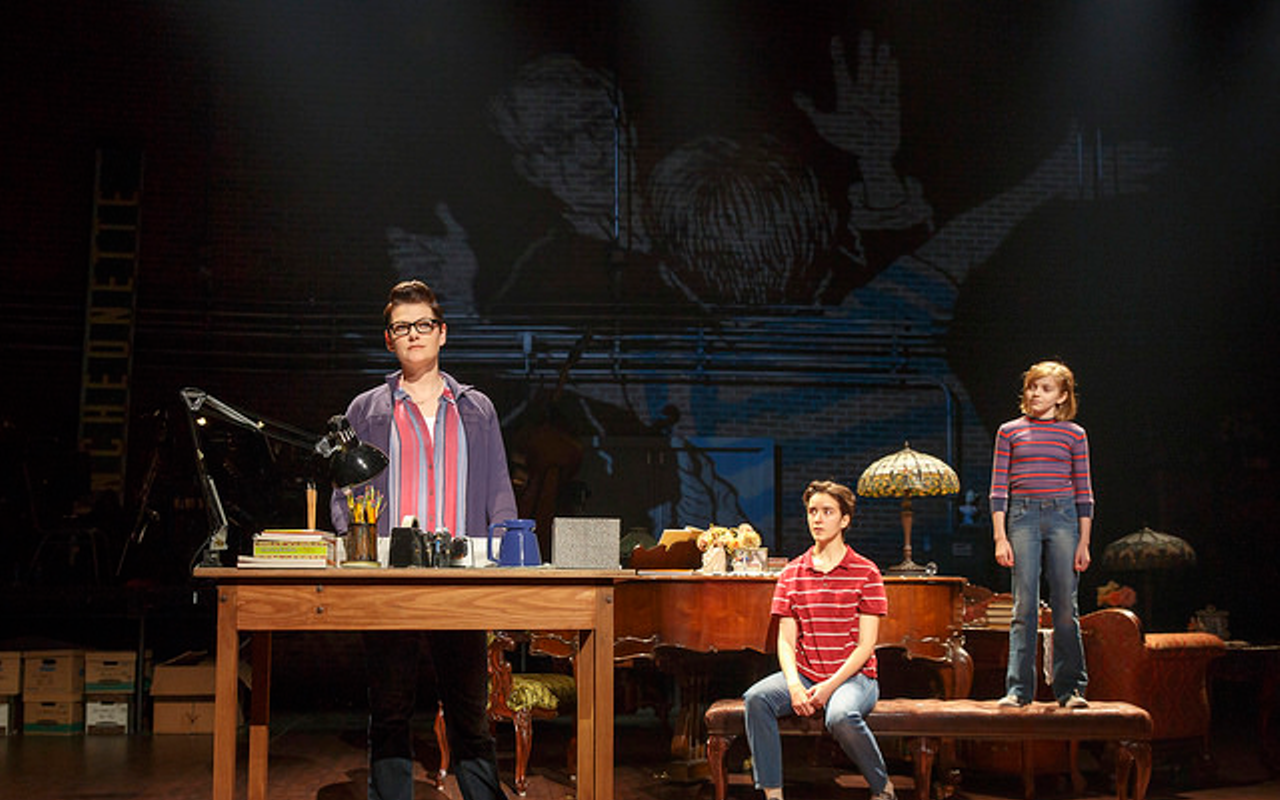 Kate Shindle, Abby Corrigan and Carly Gold as three stages of Alison Bechdel in "Fun Home."
