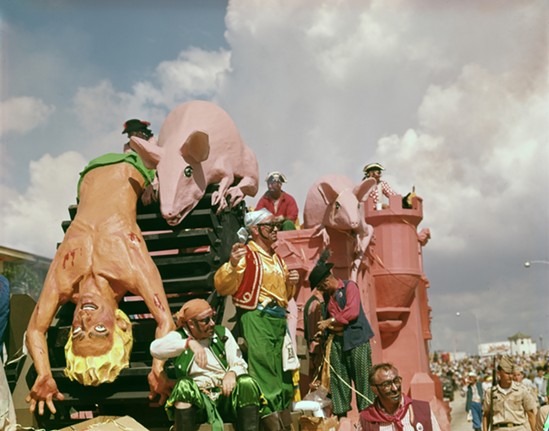 Pirates on a float in the Gasparilla Carnival parade in Tampa, date unknown