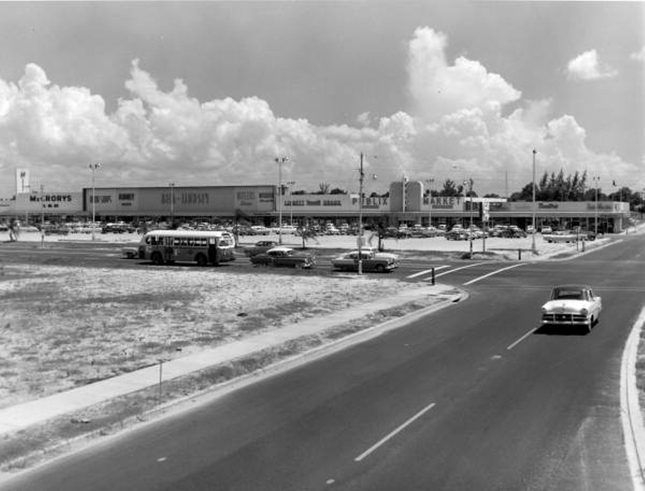 View of Road 55 and Publix shopping center - Pinellas County, Florida, 1955.