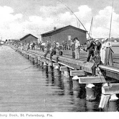 Fishing on the docks - Saint Petersburg, Florida, 1907.