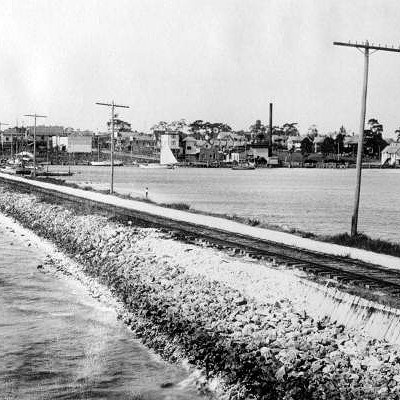 Looking at the coast from railroad pier - Saint Petersburg, Florida, circa 1904.