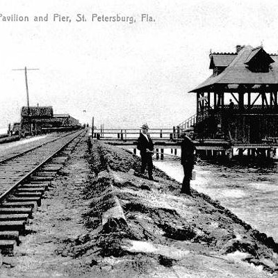 Bathing pavilion and pier - Saint Petersburg, Florida, circa 1904.
