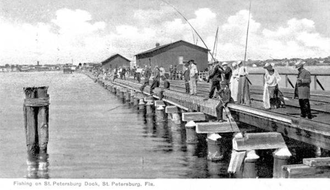 Fishing on the docks - Saint Petersburg, Florida, 1907.