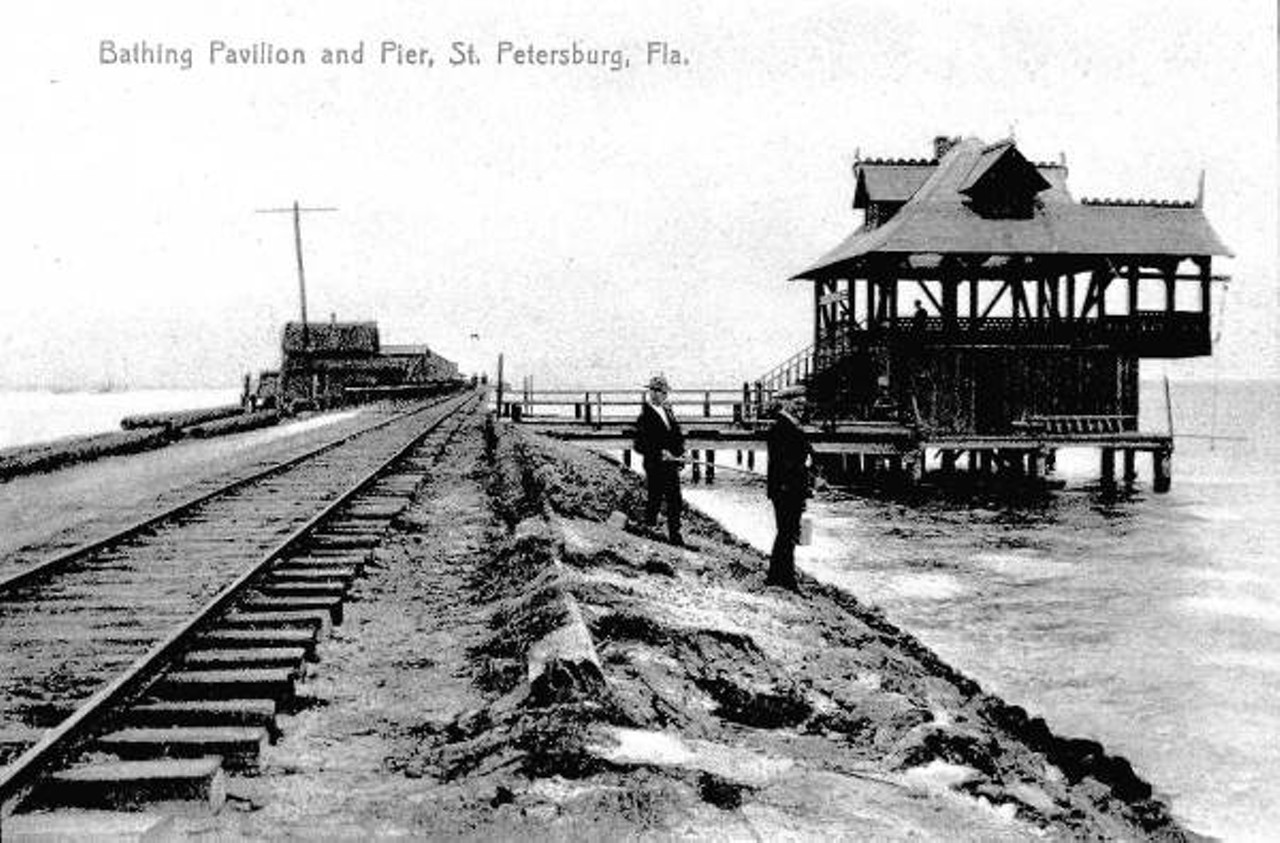 Bathing pavilion and pier - Saint Petersburg, Florida, circa 1904.