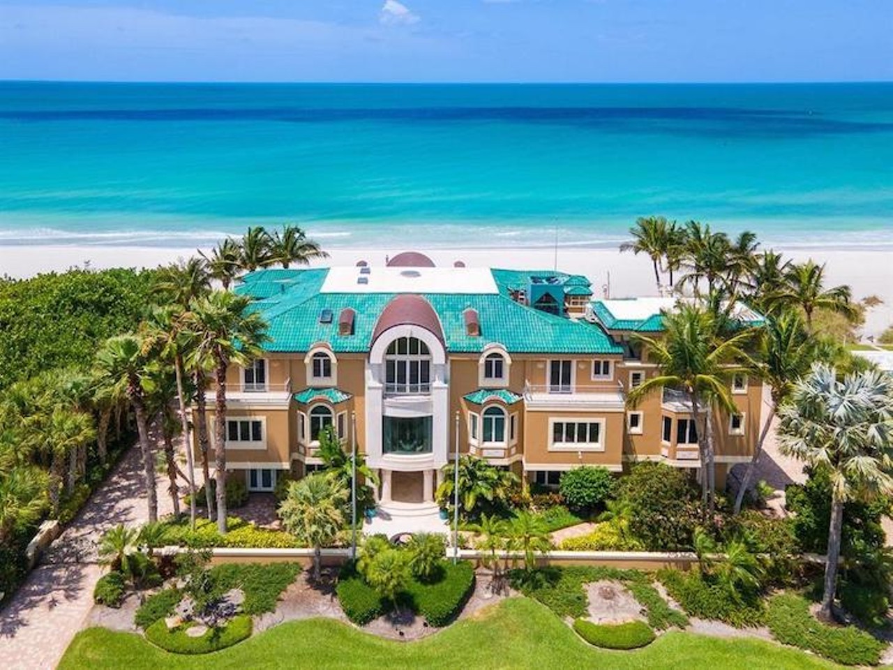 This Tampa Bay mansion looks like a '90s cruise ship, and comes with a waterslide on the roof