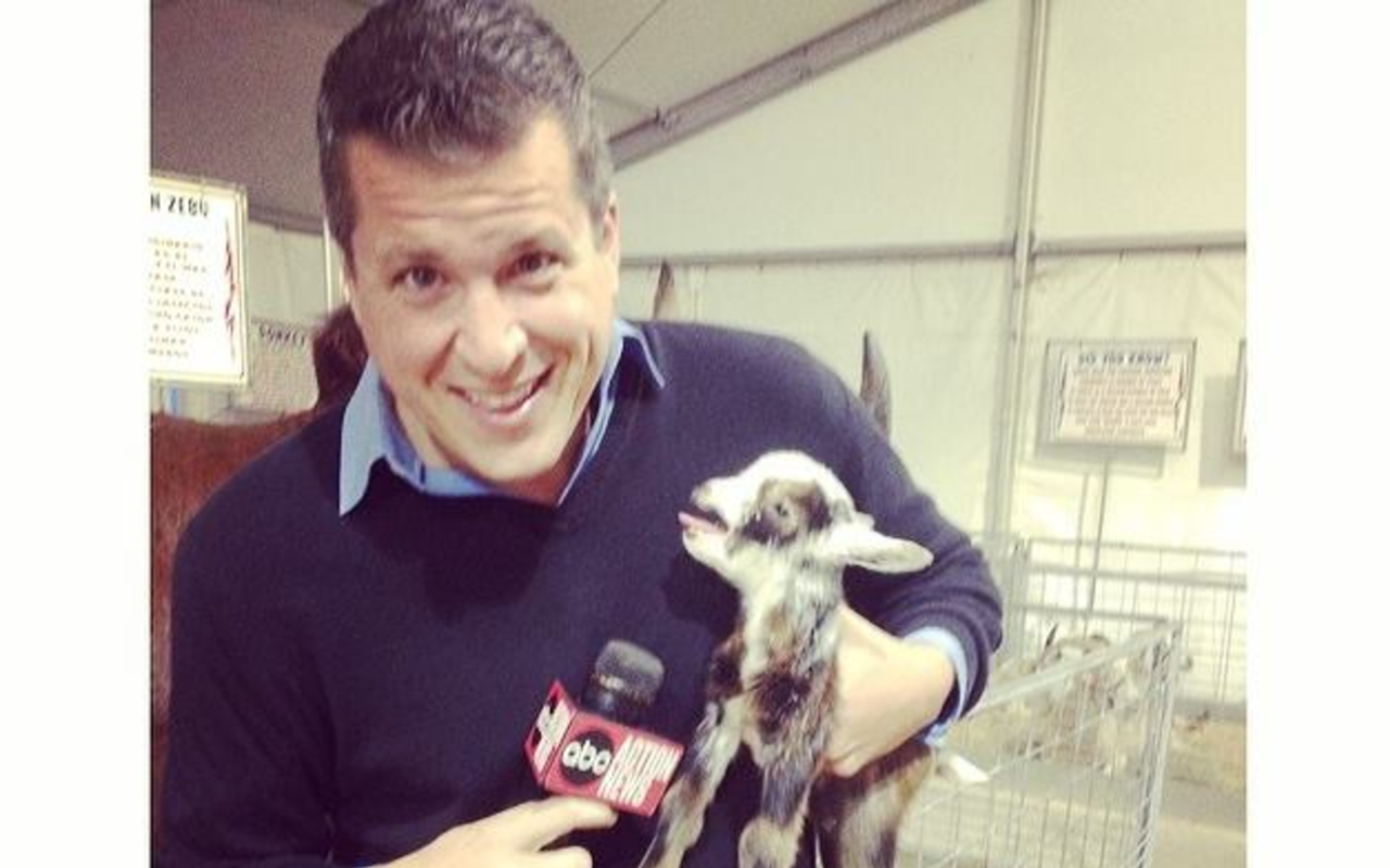 Here is Sean Daly. With a baby goat.