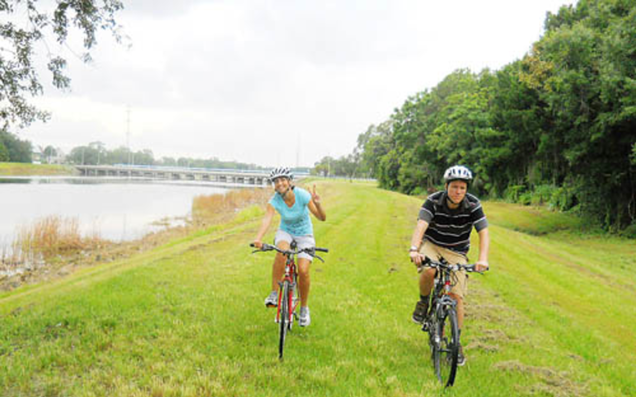 HAPPY TRAILS: Nereia Cormier and Jason Wilson on the canal path.