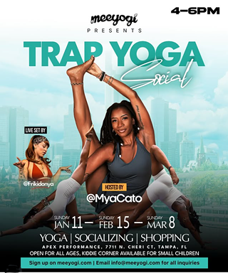Meeyogi's Trap Yoga Social Event Flyer