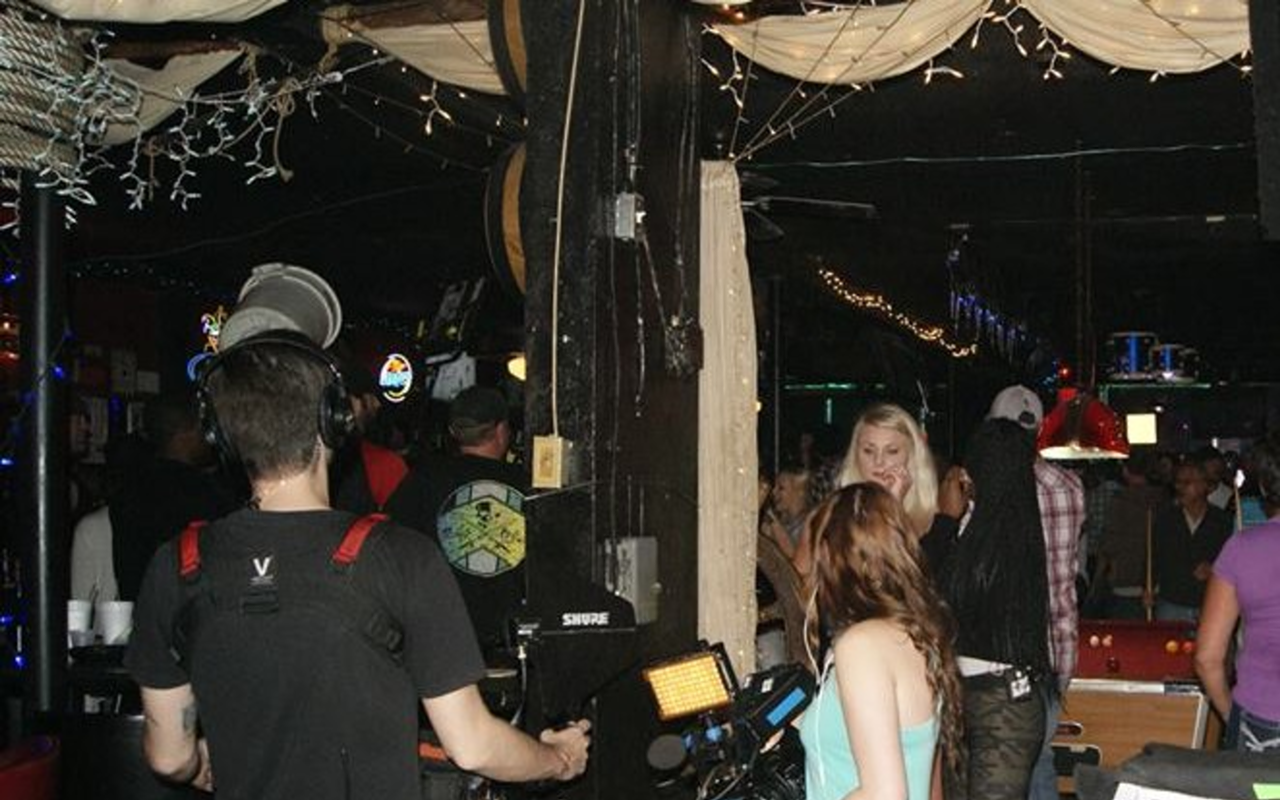 Crew members inundated CJ's On The Island on Treasure Island during the filming of Party Down South.