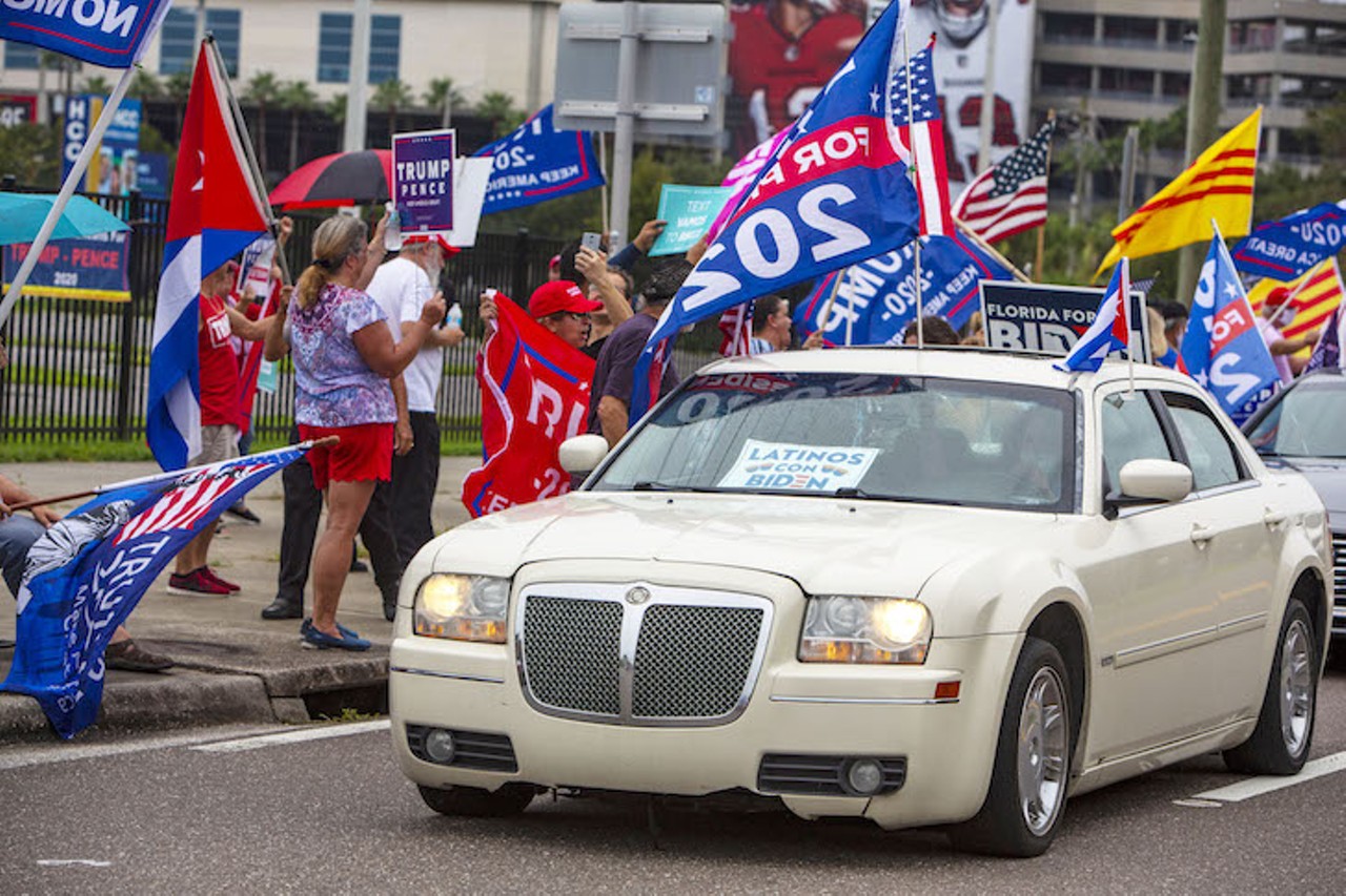 Trump supporters and Dems clash at Joe Biden's Tampa visit