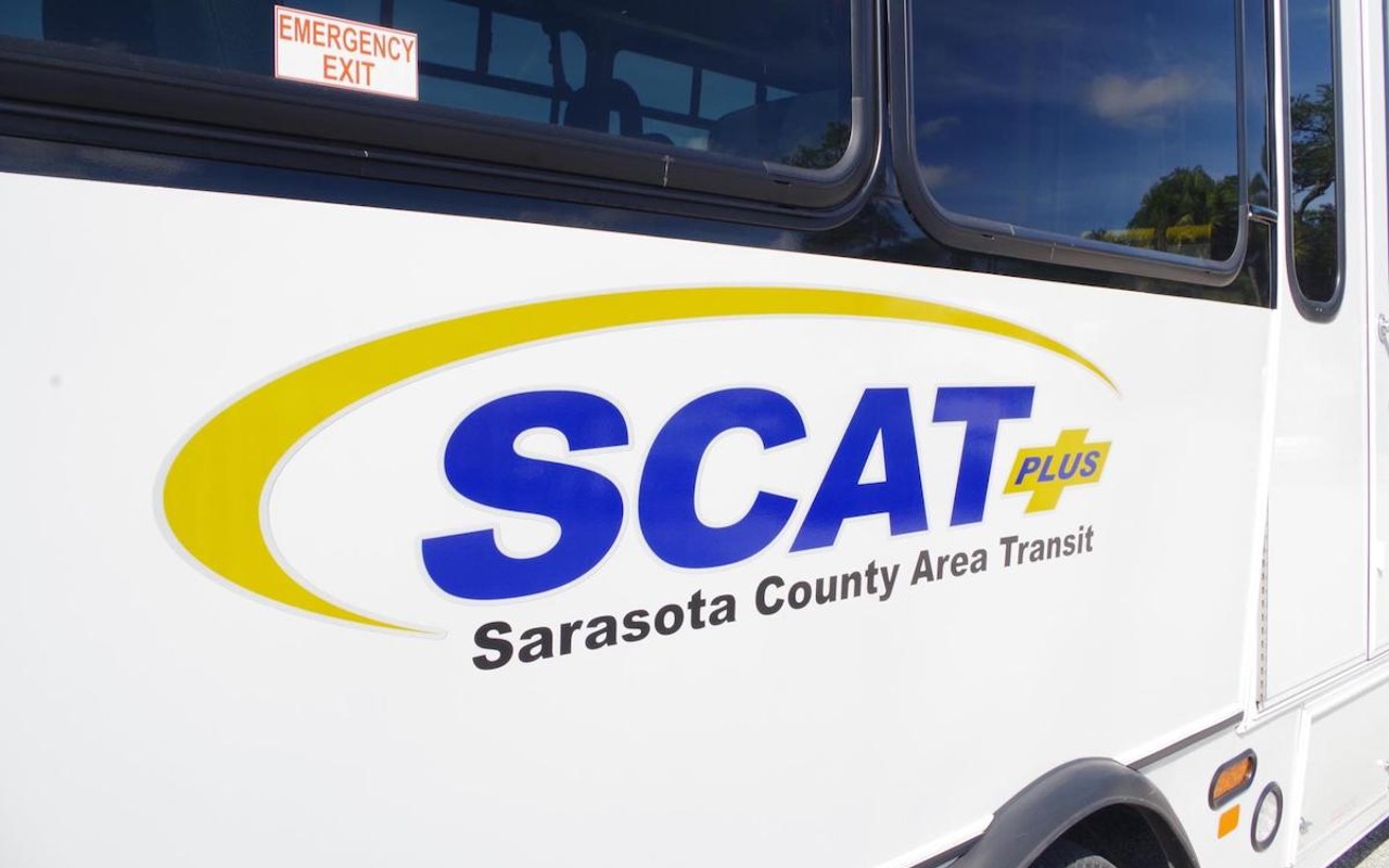 A Sarasota County Area Transit (SCAT) plus bus.