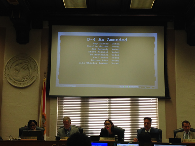 St. Petersburg City Council unanimously approved the language of the first reading of the ordinance that will allow a vote to decide the fate of Al Lang Stadium. The second reading takes place on March 2. - Colin O'Hara