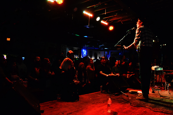 Justin Townes Earle sings out to a packed house at Crowbar. - Photo by Brian Mahar