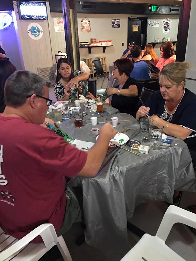 Guests at the brewery's Paint the Pint night in October learned to paint detailed designs onto their glasses. - Craft Life Brewing via Facebook