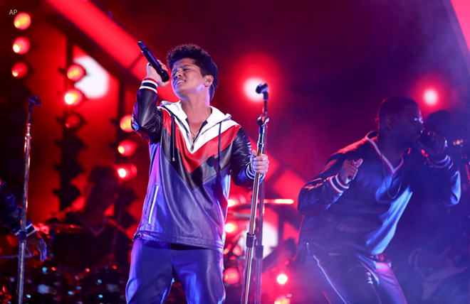Bruno Mars plays The Grammys in Los Angeles, California on February 12, 2017. - twitter.com/gma