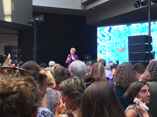 Elizabeth Warren and free bubbly: our kind of party. - Kate Bradshaw