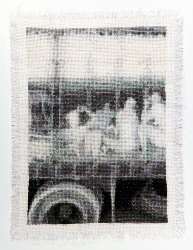 Noelle Mason, Loadtruck, hand-embroidered cotton. - Courtesy Noelle Mason