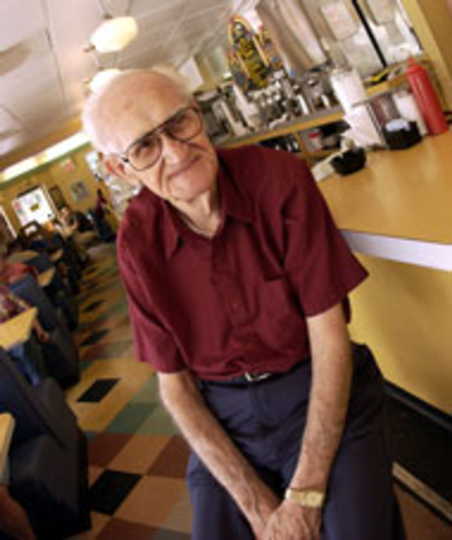 COOL CAT: Harold Scott has been making ice cream - at the Old Meeting House Restaurant since 1948. - Sean Deren