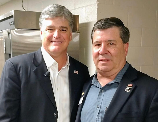 Waurishuk (right) with Fox News host Sean Hannity in a post from Sept. 3 - Photo via Jim Waurishuk/Facebook