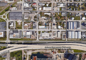 The proposed site's borders are Adamo Drive to the south, Channelside Drive to the west, East 4th Avenue to the north and N. 15th Street to the east. - Screen grab, Google Maps