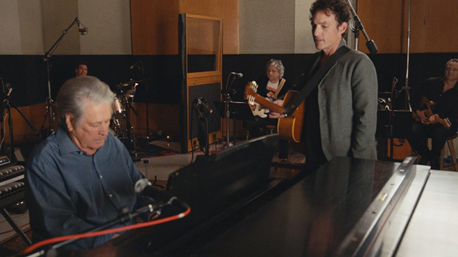 Brian Wilson (L) and Jakob Dylan in a still from 'Echo In the Canyon," which plays at Tampa Theatre in Tampa, Florida from July 5-11, 2019. - Greenwich Entertainment