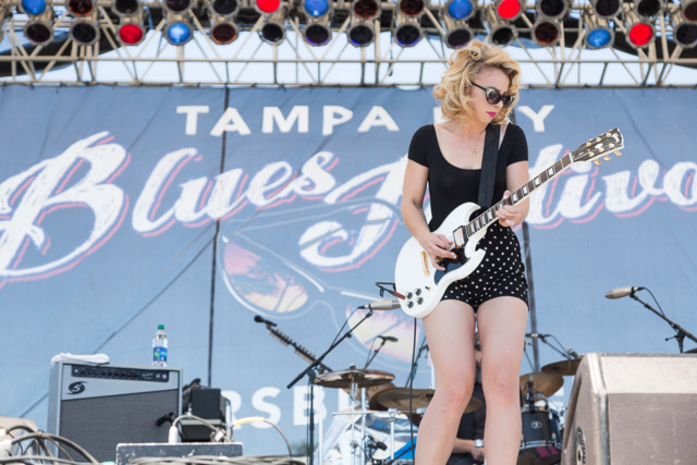 Samantha Fish, who plays Clearwater Sea-Blues Festival at Coachman Park in Clearwater, Florida on February 25, 2018. - Tracy May