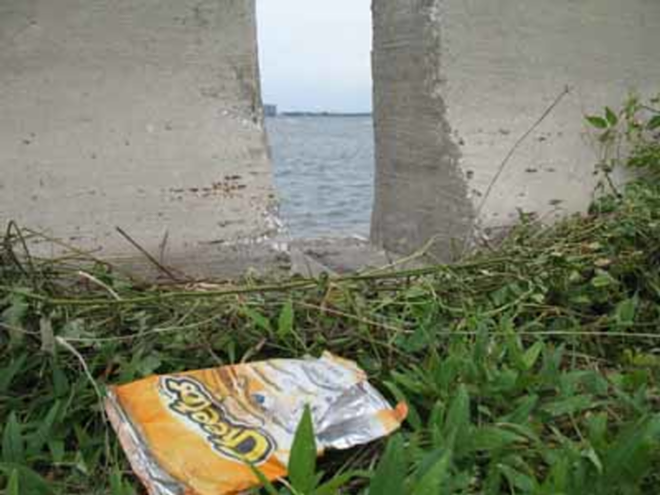 TRASH IT: Every year, Keep Hillsborough County Beautiful collects several tons of trash from county roads, like this debris off the Howard Frankland Bridge. - Alex Pickett