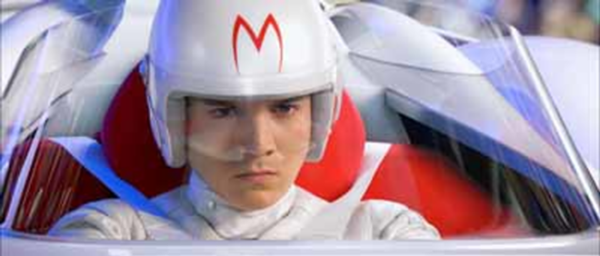 GO GO GO: Emile Hirsch stars at the titular hero in the Wachowski Brothers' frenetic, live-action Speed Racer. - Warner Bros.