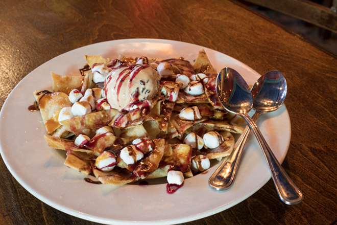 Nueva Cantina's "smorchos," a generous helping of a Mexican take on s'mores. - Nicole Abbett