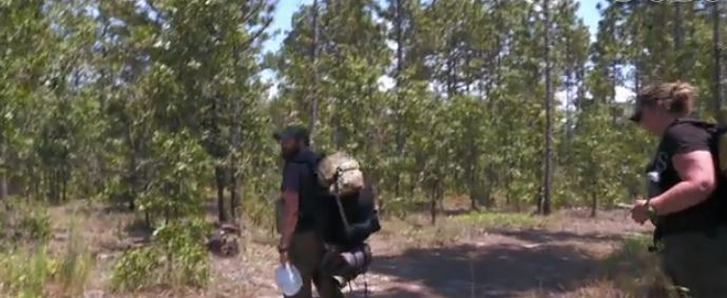 To avoid capture on the CBS show "Hunted," pretend fugitives Troy and Chele Pfost of New Port Richey headed to the Withlacoochee State Forest. - CBS