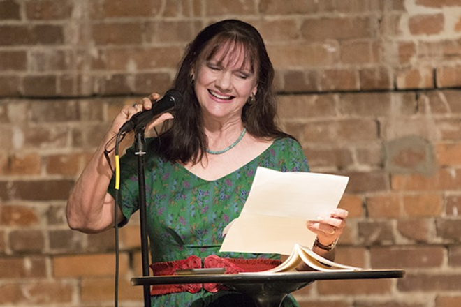 Poetry Judge Helen Pruitt Wallace reads from her work at the 2016 Writing Contest event at CL Space on Mar. 16. - Chip Weiner